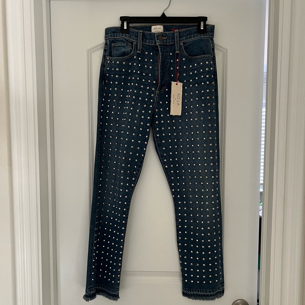 Alice + Olivia studded jeans size 28” NWT